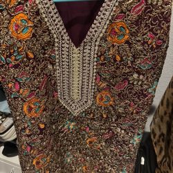 Girls 36 Size 8,10 Size Fancy Sleeveless Shirt Embroidered 