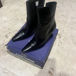 Stuart Weitzman Lust Black Leather Calf Boot Womens Shoes Size 10 M