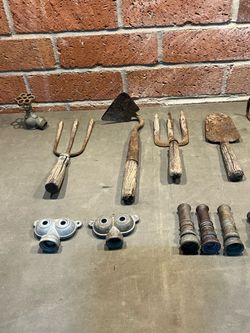 Home and Garden vintage lot tools yard art