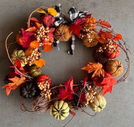 Fall Harvest Pumpkin Wreath
