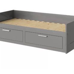 Twin Size Bed With Drawers & Mattress .  