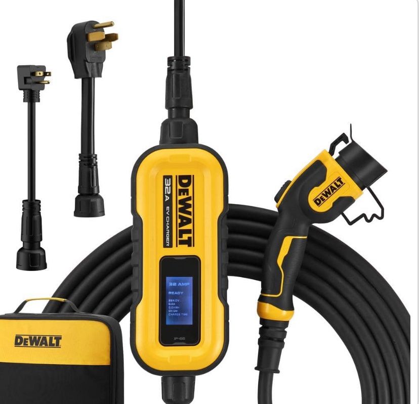 Level-2 Portable Electric Vehicle EV Charger up to 32 Amps, 120-240- Volt AC 7.6 KW, 25 Ft. Cable, Weatherproof