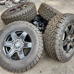 17" ford bronco matte black factory wheels and tires new