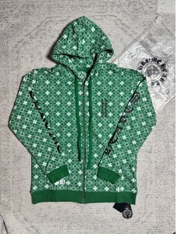 Chrome Hearts Green Zip Up Hoodie M