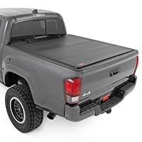 Rough Country Hard Tri-Fold Flip Up Truck Bed Tonneau Cover for Toyota Tacoma (2016-2023)