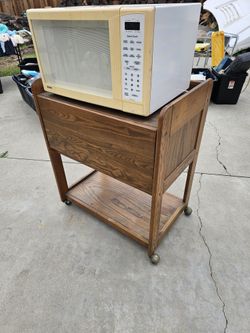 Microwave Cart Solid Oak