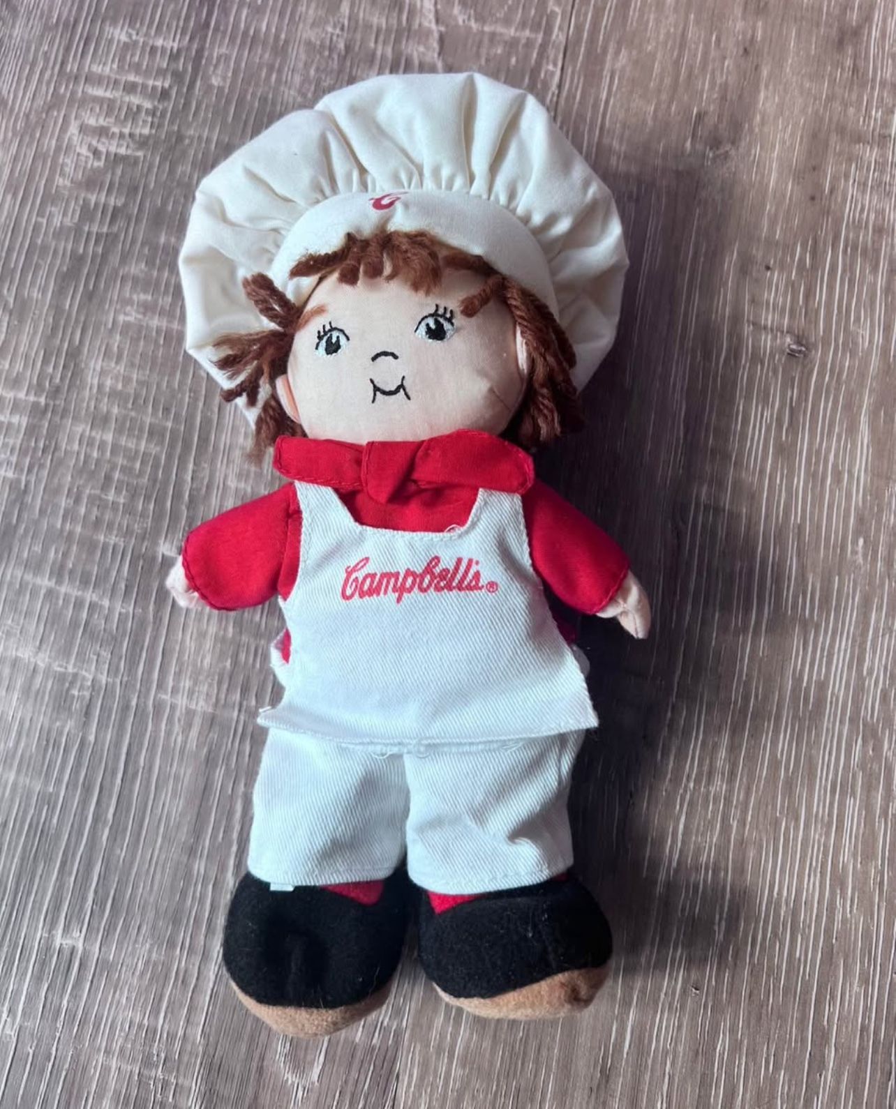 Collectible Campbell's Soup Kids Plush Boy Chef Doll Beanbag Stuffed Vintage