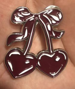 Cherry Ribbon Pin