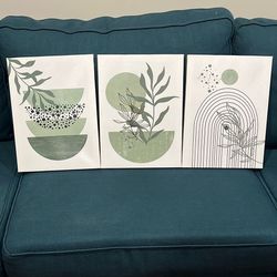 Sage Green Wall Art Set Of Three
