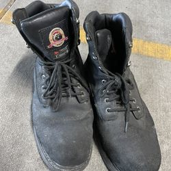 Men’s black work boots steel toe size 13 wide