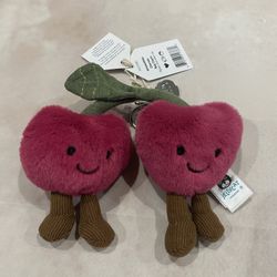 Jellycat Amuseables Cherries Bag Charm Keychain 