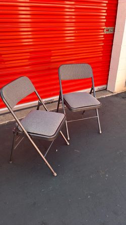 Padded Metal Folding Chairs – Set of 2