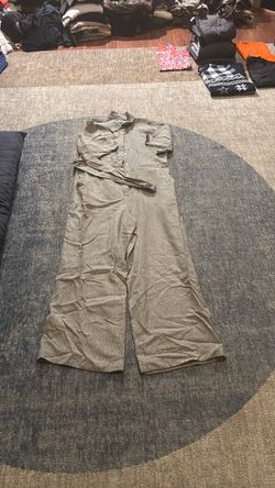 Z Supply Women's Gray/Cream Jumpsuit with Belt