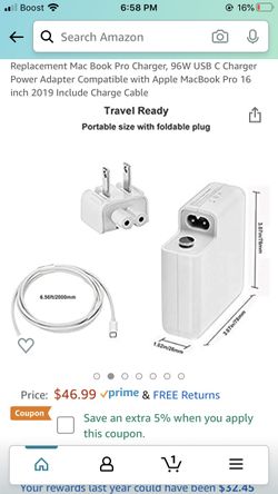 Replacement for MacBook Pro Charger 96W USB-C