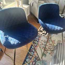Gorgeous Blue Velvet Barstools - Cash Only 