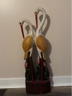 Wooden bird statue