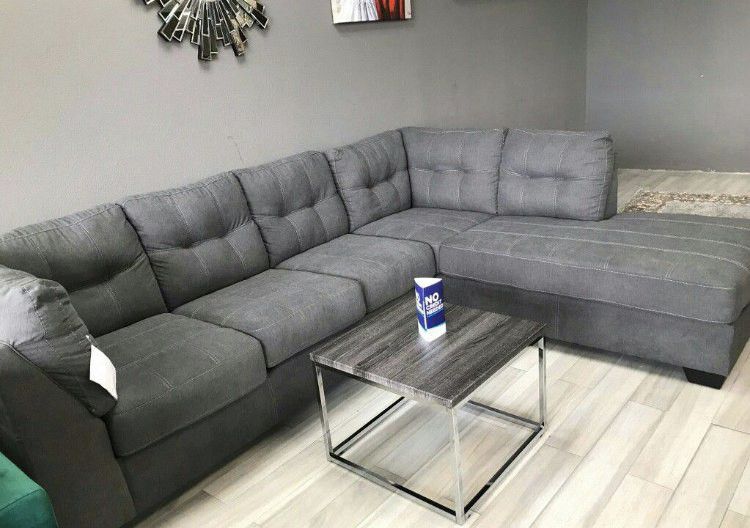 🍄 Maier 2-Piece Sectional With Chaise | Sectional-Gray | Sofa | Loveseat | Couch | Sofa | Sleeper| Living Room Furniture| Garden Furniture | Patio 