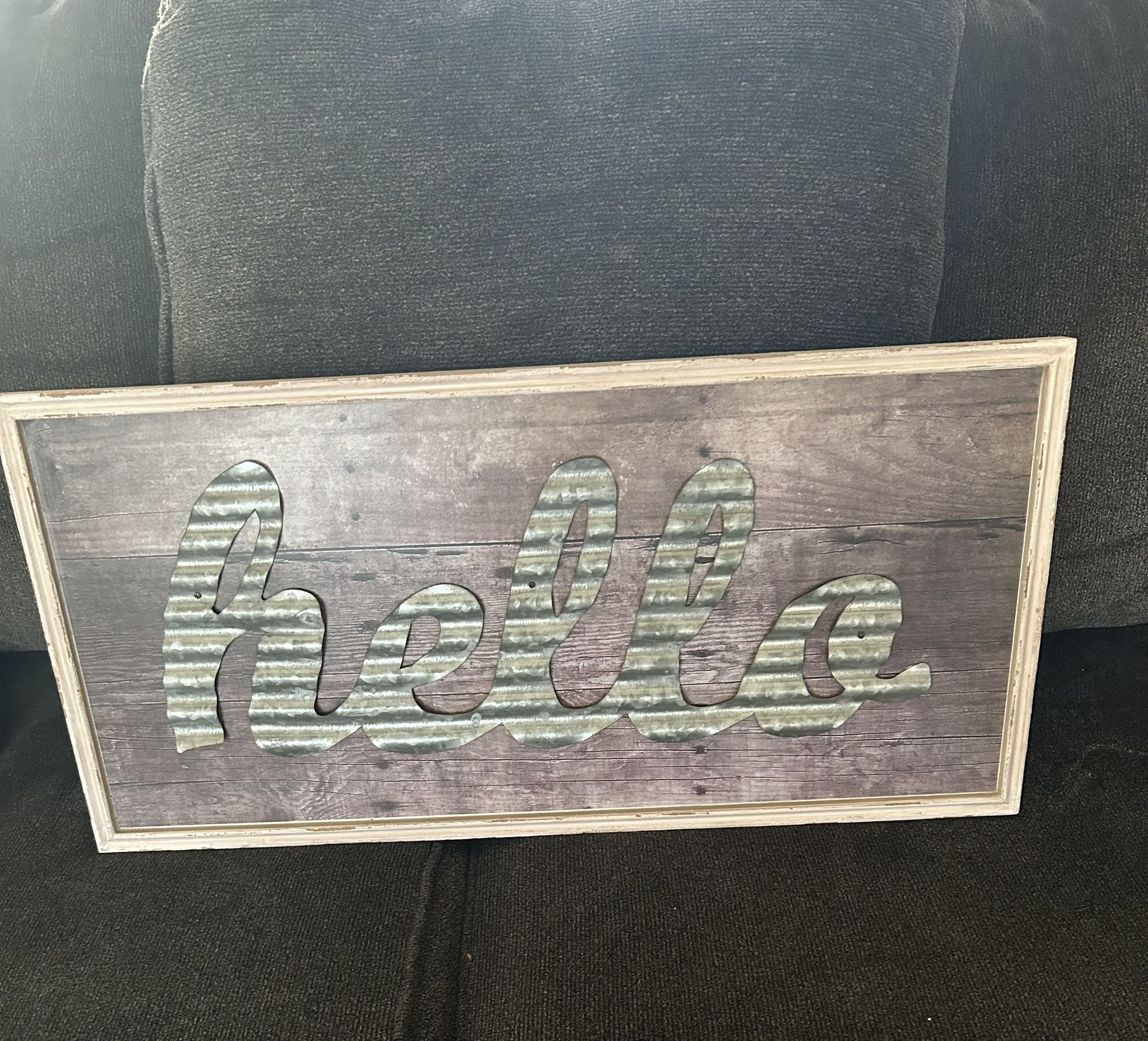 Rustic HELLO Sign