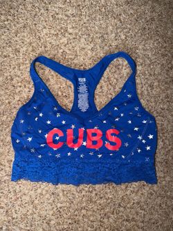 PINK Blue 'CUBS' Star Lace Racerback Bralette size M