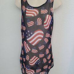 American Flag Swimsuit Coverup by Jasmine. Tag Says L, Fits As M