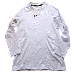 Nike Pro Dri-FIT Shirt Kids Medium White Long Sleeve Compression Athletic Top