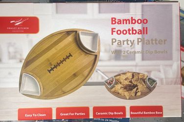 Bamboo football party platter