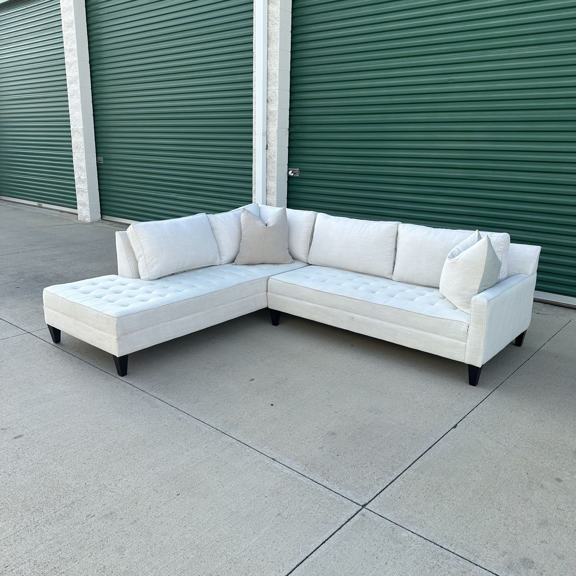 Z Gallerie L-Shaped Bumper Chaise White Sectional