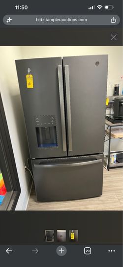 GE BLACK FRENCH DOOR REFRIGERATOR / FREEZER