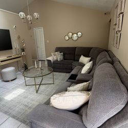 Modern Grey Reclinable Sectional