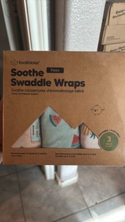 KeaBabies Zippy Soothe Swaddle Wraps 3-Pack