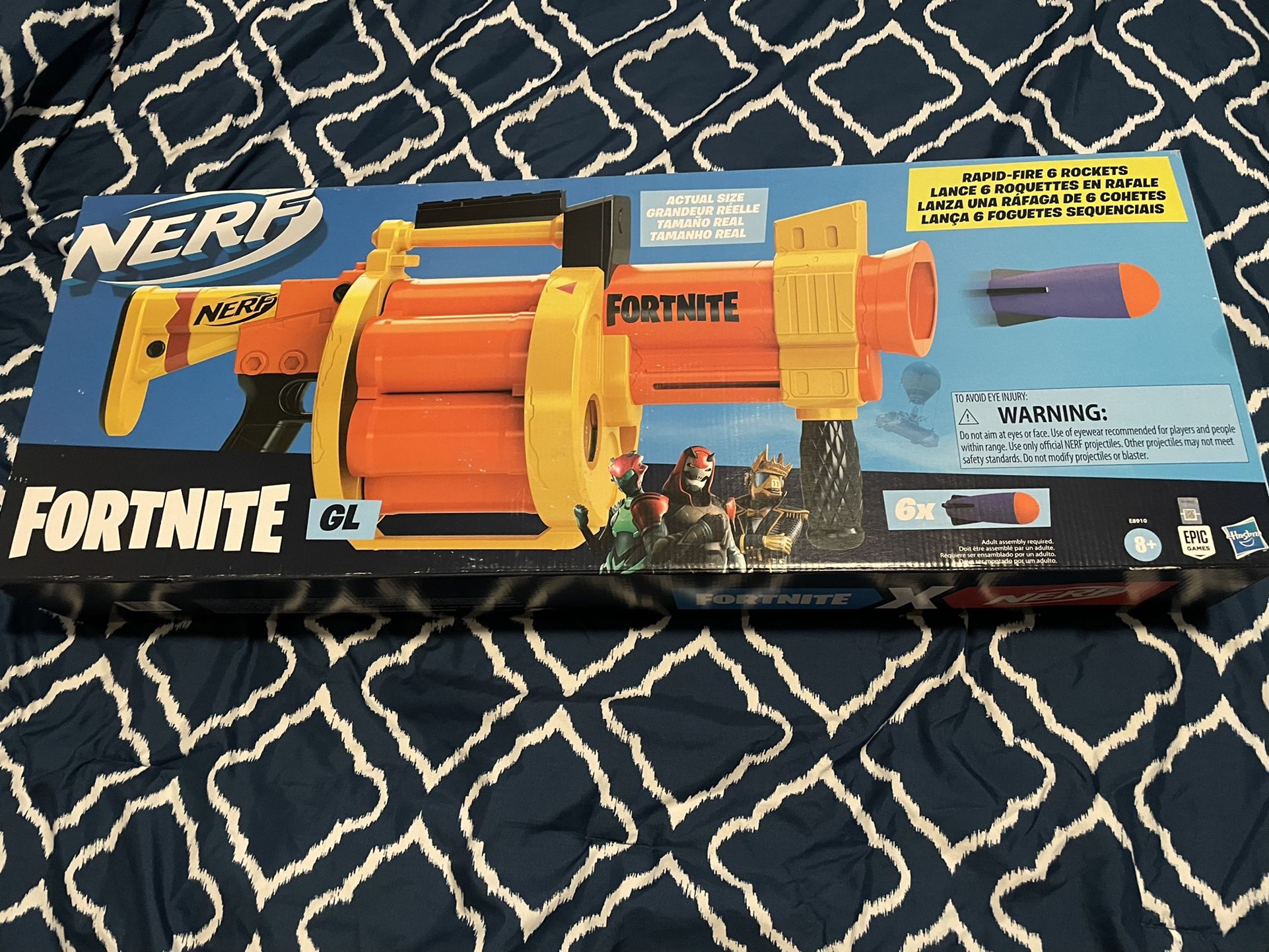 Nerf Gun Fortnite GL Blaster Grenade Launcher Boy's Toy Gun Gift Kid Foam Rocket