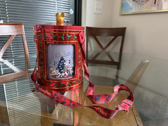Disney Parks Mickey Friends Holiday Christmas Musical Tin Popcorn Bucket