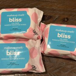 Bliss Makeup Melt Oil-Free Makeup Remover Facial Cleansing Wipes 