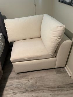 West Elm Couch, Linen, Harmony, Alabaster