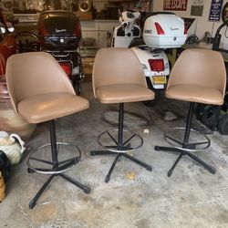 Vintage Mid Century Modern Atomic Cosco Barstools Set Of 3