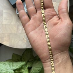 14k gold nugget bracelet 