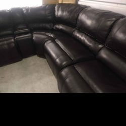SECTIONAL GENUINE LEATHER RECLINER ELECTRIC ⚡ BLACK COLOR.. DELIVERY SERVICE AVAILABLE 💥🚚💥