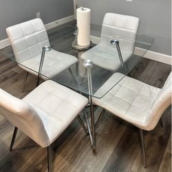 SQUARE dining SET - White Chairs