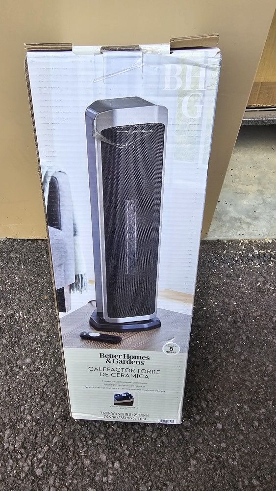 * Better Homes & Gardens 23-In Tower Heater, Black, New