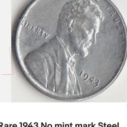 1943 Steel No Mint Mark Penny