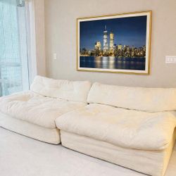Teddy Cloud sleeper Sofa deep Comfortable and Cozy Oversized , Modular Sectional , couch , Color white