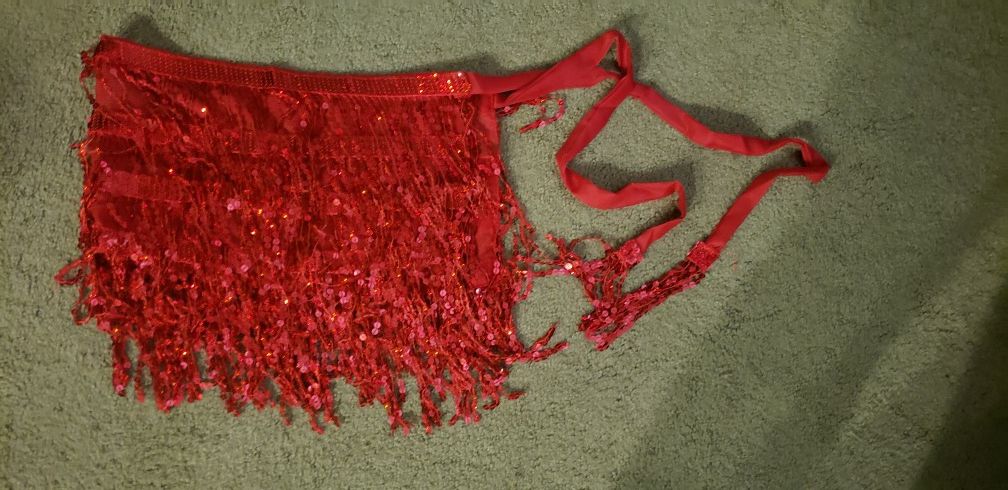 Sequin Fringe Womens belly dance skirt