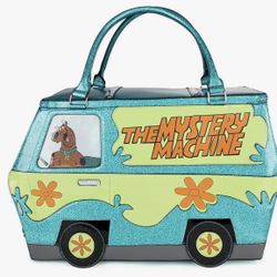 Dolls Kill x Scooby-Doo Mystery Machine Weekender Bag – Patent Vegan Leather Travel Tote with Glitter Detail, Adjustable Strap & Multiple Pockets