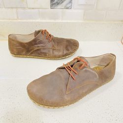 Nefes Brown Leather Handmade Barefoot Slip On loafer Flats Shoe Men’s Size 13