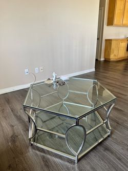 Glass coffee table