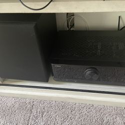 Yamaha - RX-V6A 7.2-channel AV Receiver and Sonance MS8 SUB Subwoofer Speaker For Surround Sound 