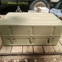 Vintage Aluminum Military Cargo Box, 31" Long, 19" Wide, 14" Tall, Great Condition. $60.00.