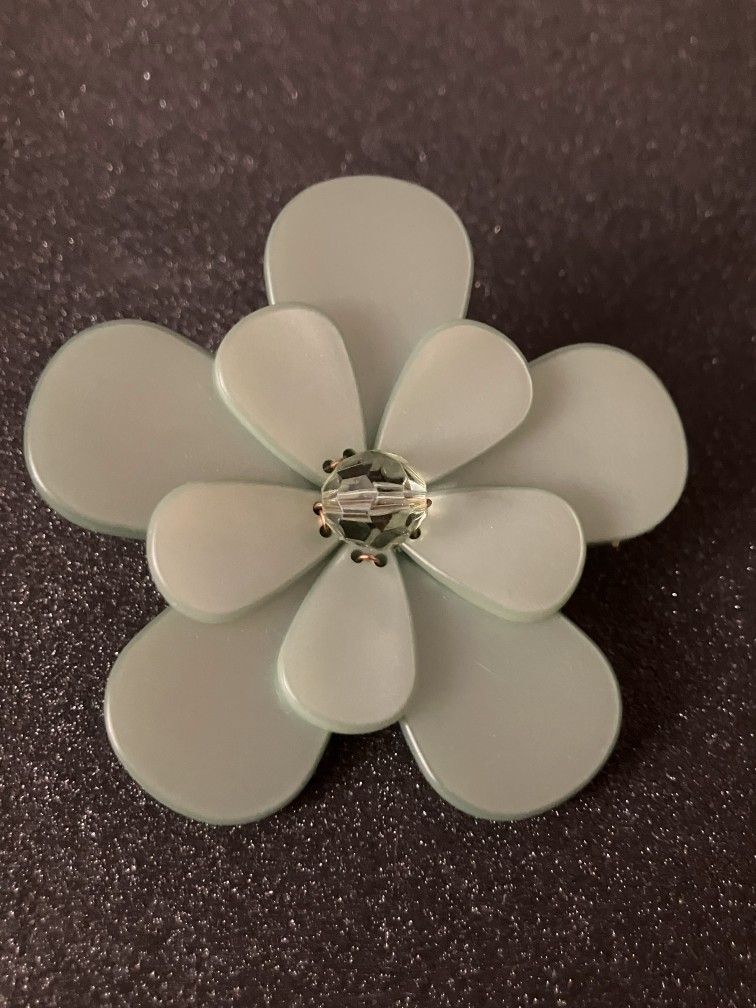 Vintage Moonglow Lucite Glass Flower Brooch