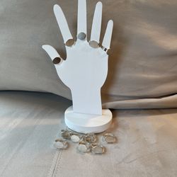 Twelve Adjustable Silver Rings