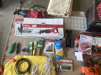 TOOLS garage sale Yard Power Hand Rakes Shovel Sawzall Jigsaw Saw Clippers